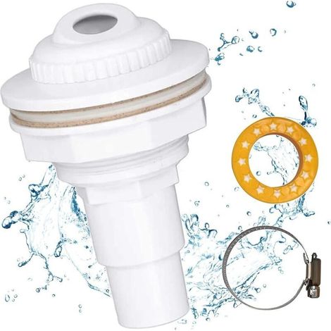 Buse Refoulement Piscine,Buse D'EntréE Pour Piscine avec Embout de Tuyau 38/32 mm,Buse Refoulement Buse D'EntréE pour Piscine,Buse D'EntréE pour Piscine,pour Drainage Piscine (1/5)