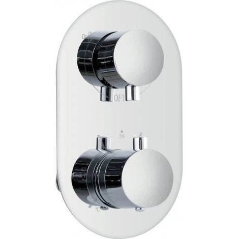 Mitigeur douche mural thermostatique avec commutateur laiton chromé (1/2)