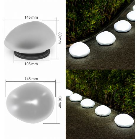 Lampe solaire de jardin galet imitation pierre LED lumière blanche 145x130x80 mm réf 4133 300 g – Livraison gratuite