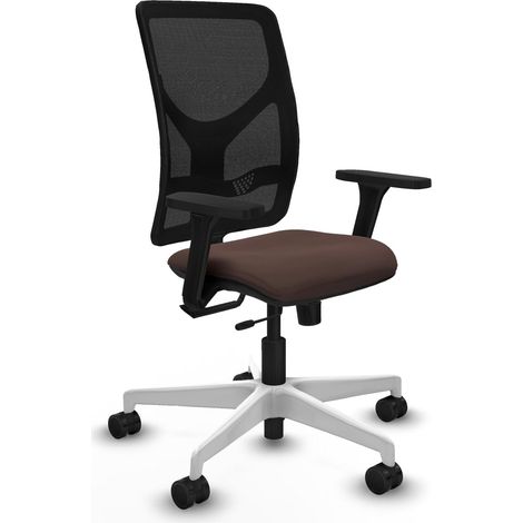 Silla de oficina piqueras y crespo Motilla marron oscuro simil piel (1/2)
