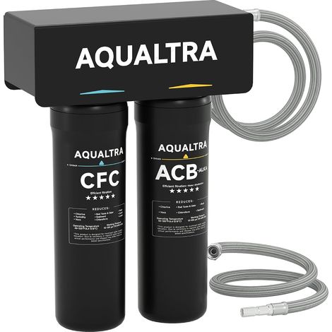 Système de filtration sous évier légèrement alcalin, 75700L, réduit les PFOA, PFOS, chlore, plomb, mercure, chloramine, fluorure, particules de microplastiques, mauvais goût et odeur (1/5)