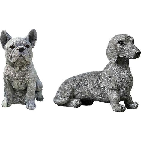 Statue de chien en méditation, ornement de chien assis en résine, artisanat de jardinage -- (1/5)