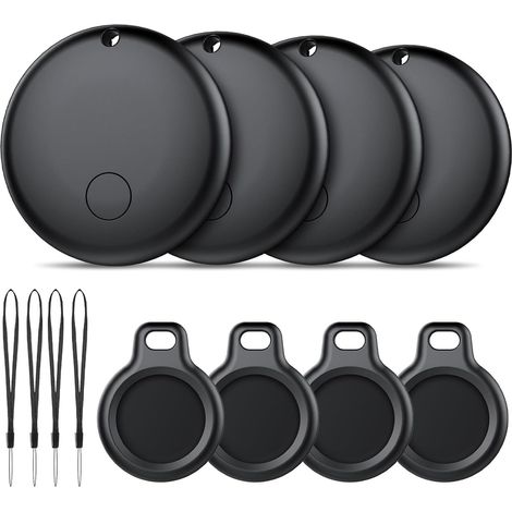 Smart Tag Android, confezione da 4 tracker, compatibile con l'app Google Dov'è (solo Android), dotato di custodia protettiva, impermeabile IP68, per chiavi/portafogli/valigie, colore nero. (1/5)