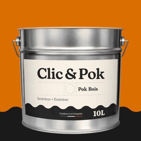 Peinture Bois Extérieur – POK BOIS - 10L - RAL 2000 - Orangé jaune- Résistante aux intempéries - Ne s'écaille pas