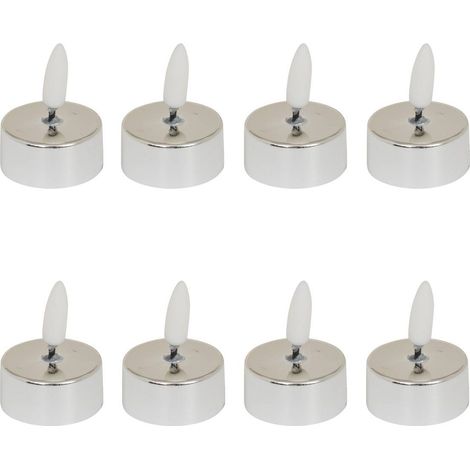 Lot de 8 Bougies lumineuses à LED D 3.8 cm Argent métallisé - Feeric Christmas (1/4)