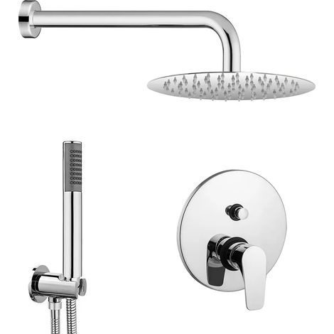 Set doccia incasso Paffoni Lime con soffione tondo inox 25 e kit doccia (1/5)
