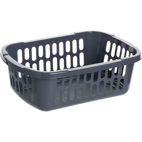 CESTA PLÁSTICO MEDIANA 28X19CM GRIS OSCURO -JAG