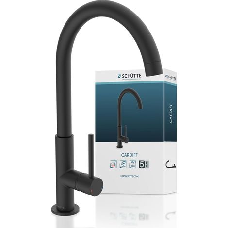 Robinet de cuisine pivotant à 360° avec mitigeur monocommande Noir mat (1/5)