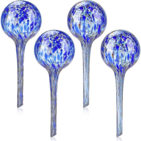 Globes d'arrosage pour plantes de 200ml, 4 piquets d'arrosage automatique, ampoule d'arrosage automatique en verre (1/5)