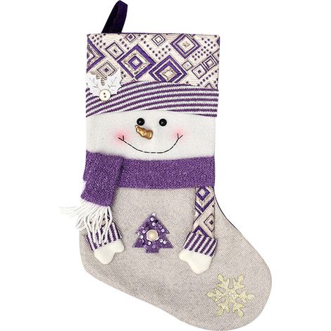 Chaussette De Noël - Motif Père Noël - Pour Cheminée Et Décoration Festive - 50 X 20 Cm - Tissu Polyester Doux Et Résistant - 1 Pièce (1/5)
