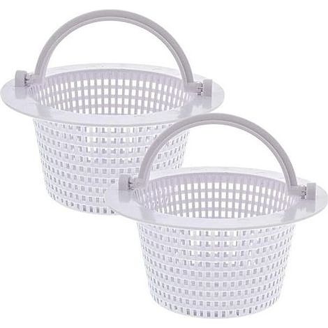 2 Paniers Skimmer Piscine Ronds avec Poignée – Diamètre 16 cm – Lot de 2 – Compatible Piscines Hors Sol & Enterrées (1/2)