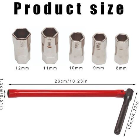 Clé à tarauder de 13 mm avec 5 embouts (8-12 mm) – serre facilement les écrous de mélangeur – convient aux espaces confinés. (1/4)