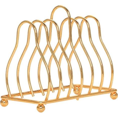 Grille-pain 6 pièces en acier inoxydable, support pour grille-pain, pince à pain, table haute (1/3)