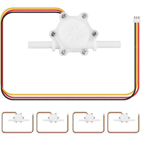 Capteur de débit d'eau (lot de 5) DC5V, débitmètre à effet Hall 0,25-2,5 L/min pour distributeurs d'eau. (1/5)