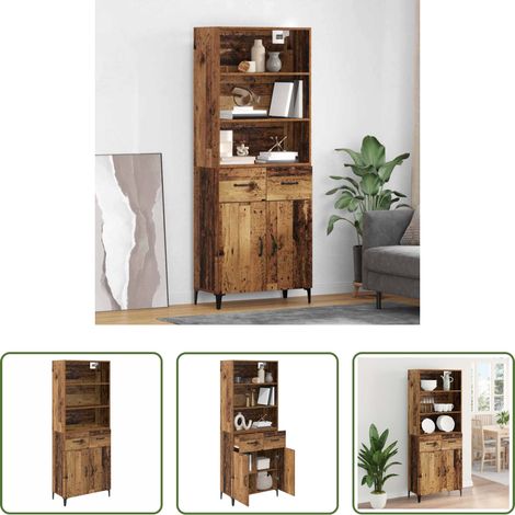 Altholz - Highboard Altholz 69,5 x 34 x 180 cm Holzwerkstoff (1/5)