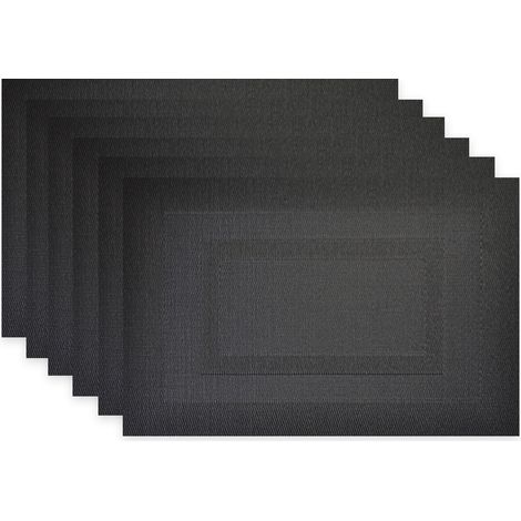 Placemat - 45 x 30 cm - PVC Polyester - Anti-dérapant Chaleur Résistant - Pour Table À Manger Intérieur Extérieur - Lot De 6 (1/5)