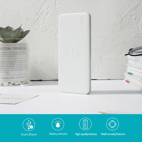 Power Bank Toivize da 10000 mAh – Doppia uscita USB – Ricarica rapida – Formato tascabile – Ricarica telefoni, cuffie e tablet ovunque tu sia (1/5)