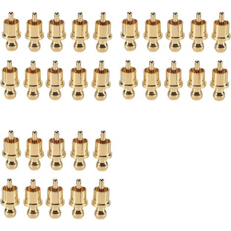 Lot de 30 capuchons de protection plaqués or pour prises RCA, connecteurs RCA blindés et protections contre les courts-circuits. (1/5)
