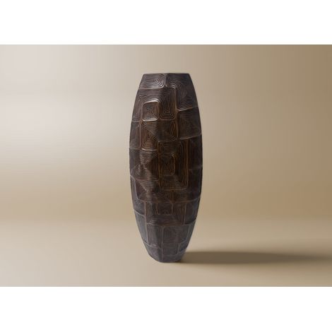 Deco In Paris – Vase totem en polyrésine noir et marron H70 cm – Dimensions 26x13 cm – Finitions luxueuses pour décoration intérieure – Collection ARBORA