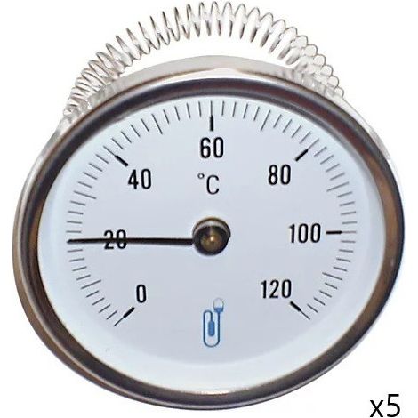 Lot de 5 Thermomètres Applique à Cadran A45D DISTRILABO 0-120°C Ø80mm - 74504D