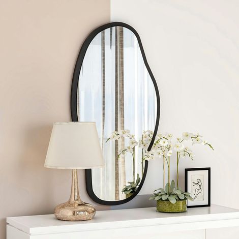 Miroir design organique forme libre - cadre noir CODY (1/5)