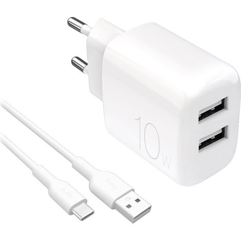 PURO PUTC2USBA10WDYKACWHI Ladegerät für Mobilgeräte Universal Weiß AC Drinnen