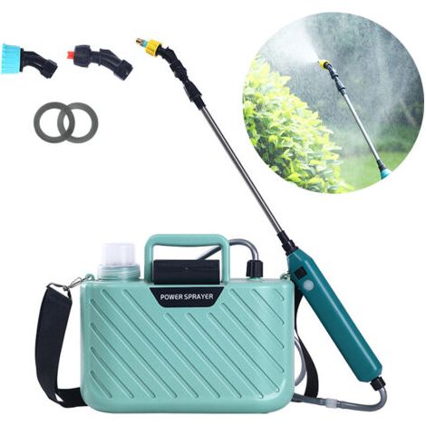 Pulverisateur Electrique 5L， Pulverisateur de Jardin Electrique pour Plantes avec Lance Telescopique Rechargeable (Bleu Clair) (1/5)