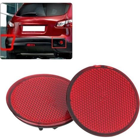 Catarifrangenti per fari posteriori Garosa in due pezzi, lente rossa, lato sinistro e destro, codice 26561JE20A, per Nissan Qashqai. (1/4)