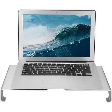 Laptopständer aus Aluminiumlegierung, erhöhte Monitorablage, silberne Schreibtischablage
