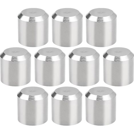 Lot de Embouts de Rampe d'escalier en Acier Inoxydable 304 Embouts de Rampe d'escalier Ronds Pièce de Rechange Diamètre Extérieur 15mm Diamètre Intérieur 12mm Longueur 15mm (1/5)