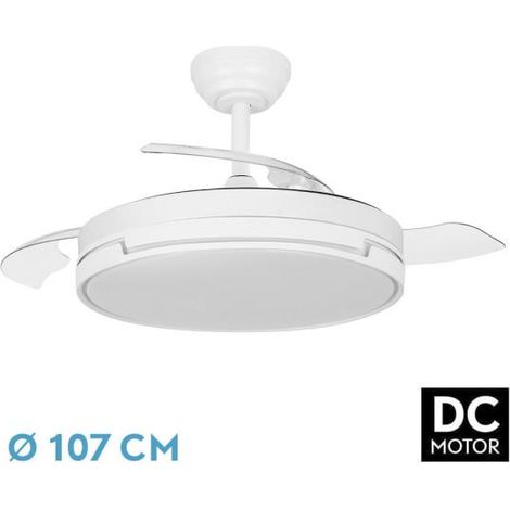 Ventilateur abrila PAPIRO blanc 107 cm LED 72 W