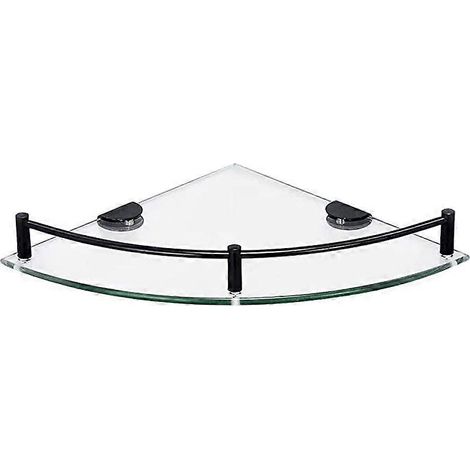 Étagères de salle de bain, étagère d'angle murale en verre trempé pour ranger gel douche/savon - A (1/4)