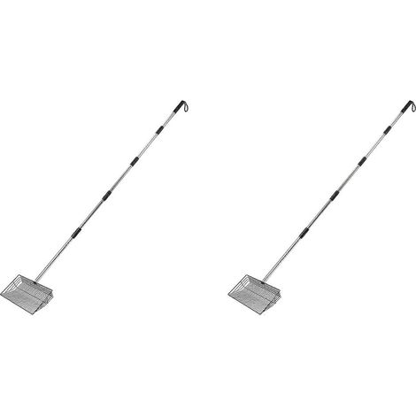 Deux pelles à fumier de poulet de grande taille (10 pouces) et des pelles à litière pour poulailler de 24 à 68 pouces de long avec manches en acier inoxydable. (1/5)