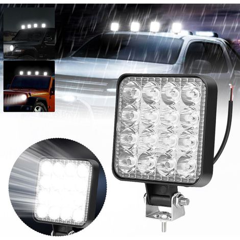 Ortviai – 4er-Set LED-Arbeitsscheinwerfer 48 W – Combo-Strahl Flut und Spot, schwenkbarer Halter – 12/24 V, Lkw, 4x4, Maschine und Anhänger (1/5)
