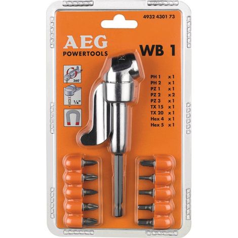 Accesorio de tornillo en ángulo WB-1 1/4 de pulgada hexagonal AEG