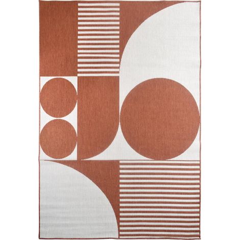 Tapis extérieur, kilim reversible LYN2 BF REVERSIBLE 160x230 Terracota et crème (1/5)
