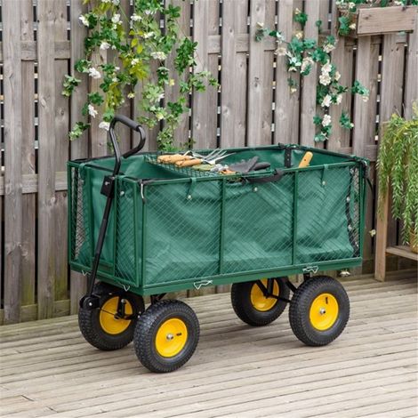 Heavy-Duty Garden Cart with Quick-Release Side Panels,342L Fabric Bag,and Large Wheels for Easy Mobility on Rough Terrain (1/5)