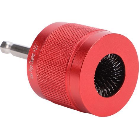 Kit de nettoyage de tubes en cuivre de 1/2 pouce pour perceuse électrique, outil de polissage de tubes à tige hexagonale et 2 brosses de rechange (1/4)