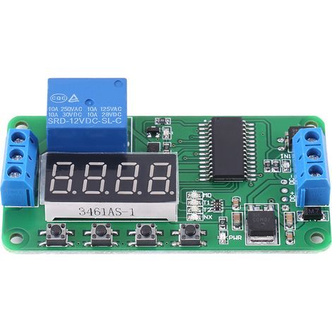 Contrôleur de relais de retard multifonction 1 canal DC 12V, Module de commutation de minuterie LED, carte PLC (1/5)