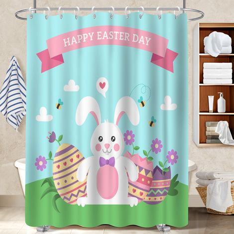 Rideau de bain imprimé polyester 180x180 souple bâche de douche pour logement étudiant (1/5)