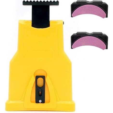Affûteuse de tronçonneuse, affûteuse de Lame de tronçonneuse, Outil à chaîne pour tronçonneuse avec 2 Pierres à affûter et Supports, Convient aux Barres de tronçonneuse de 14,16,18,20pouces (1/5)