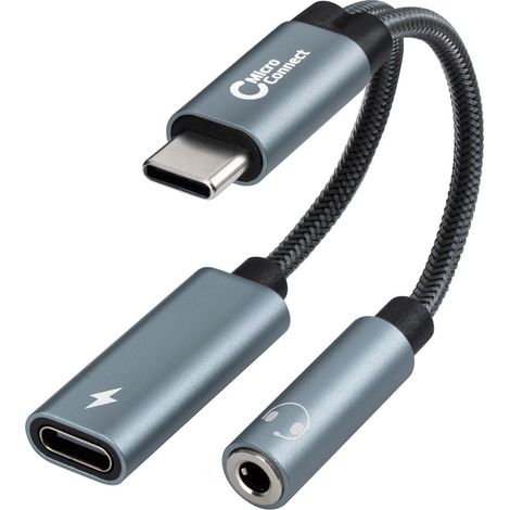 Microconnect MC-USBC-AUDIOCF adaptador de cable de vídeo 0,13 m Plata