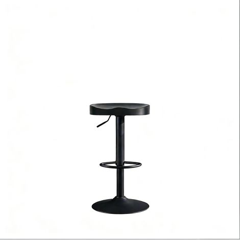 Tabouret de bar ergonomique en bois massif avec assise réglable noir (1/5)