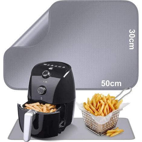 30x50cm Sous-couche réfractaire Tapis en fibre de verre silicone anti-feu pour plateau de table Tapis résistant à la chaleur pour friteuse à air machine à café micro-ondes Antidérapant imperméable (1/5)