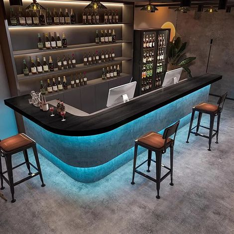 Eckbartresen Bar Theke Schanktheke Empfangstresen Industriestil-Bar Maßanfertigung Bartisch 220cm (1/5)