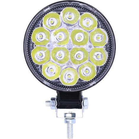Jeffergarden Projecteur rond 42W 14LED 6000K 3000LM, étanche IP67, universel, pour voiture et moto (1/5)