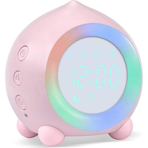 MINKUROW Sveglia Con Luce Notturna A Led Cartone Animato Timer Usb Orologio Di Ricarica Digitale Modello Bluetooth Rosa (1/5)