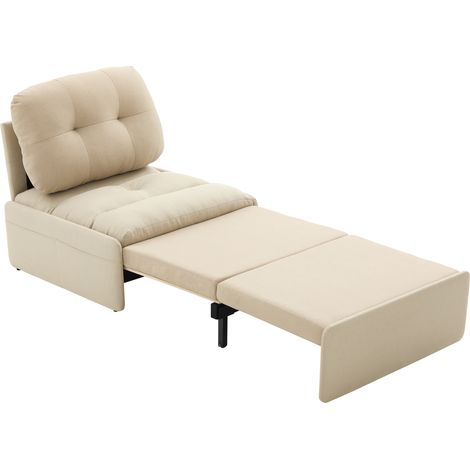 CAIziCanapé-lit multifonction moderne 2-en-1, 195 x 81,5 cm, fauteuil individuel, chaise longue confortable, idéal pour les petits appartements, tissu en lin, canapé déployable invisible, surface de c (1/5)