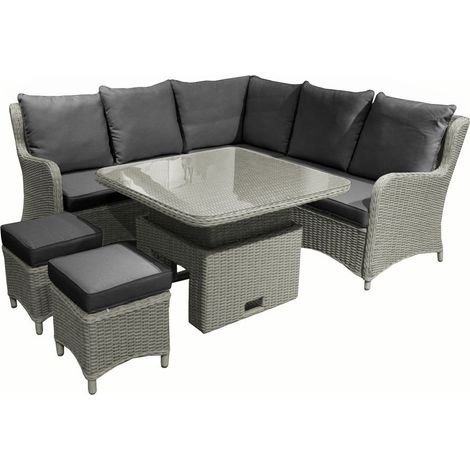 PROLOISIRS Salon De Jardin Toulon - Alu/Resine - Grey/Gris (1/3)
