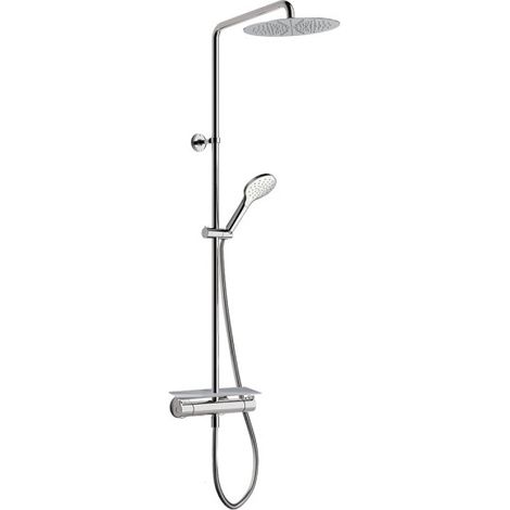 Colonne de douche porte savon + pomme ronde omega chromé - CRISTINA ONDYNA OG48751